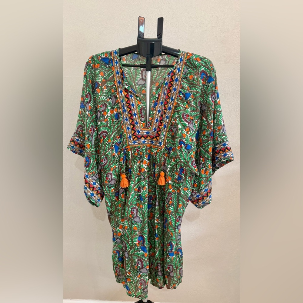 Tory Burch Green Multicolor Swim Coverup